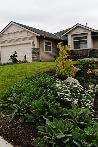 exterior update landscaping and fresh paint on a 2000s home
