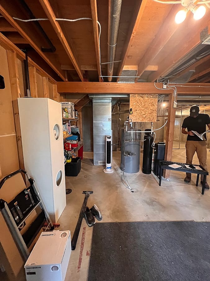 Unfinished basement suite potential